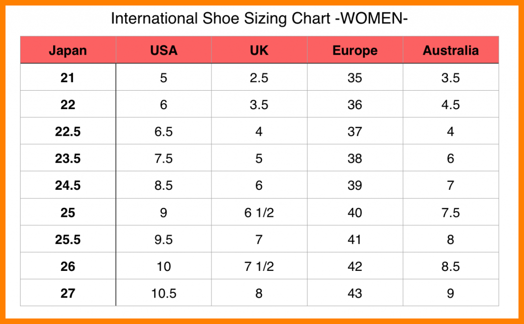 mens to womens shoe size